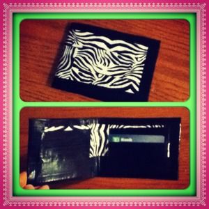 Zebra duct tape wallet