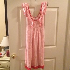 Pink & white sleeveless dress