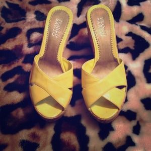 Franco Sarto yellow wedges
