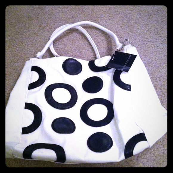 White and black Apostrophe handbag