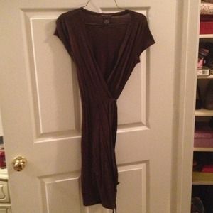 Brown wrap dress