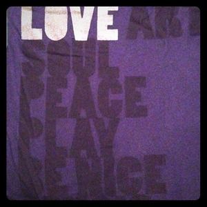 Sparkly "Love" purple V-neck t shirt
