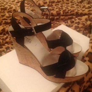 Michael Kors 7.5 Black Wedge Sandals