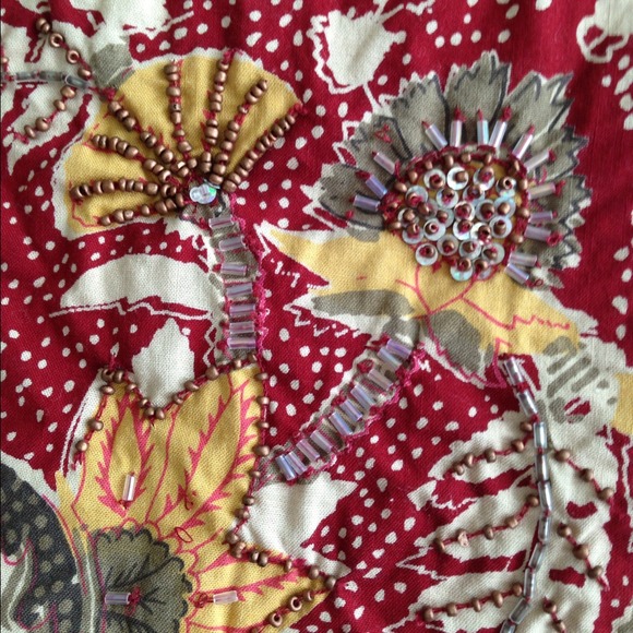 Vintage Print Beaded Skirt - Picture 2 of 2