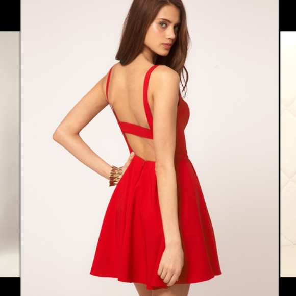 Reduced ASOS red skater dress New without tag
