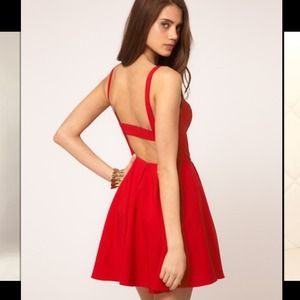 Reduced ASOS red skater dress New without tag