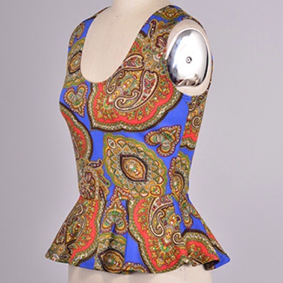 SOLD Paisley Peplum Top