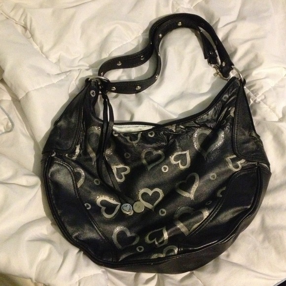 XOXO black/gold heart purse with adjustable strap