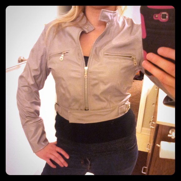 Silver Moto Jacket &Almost Famous Animal Print Top