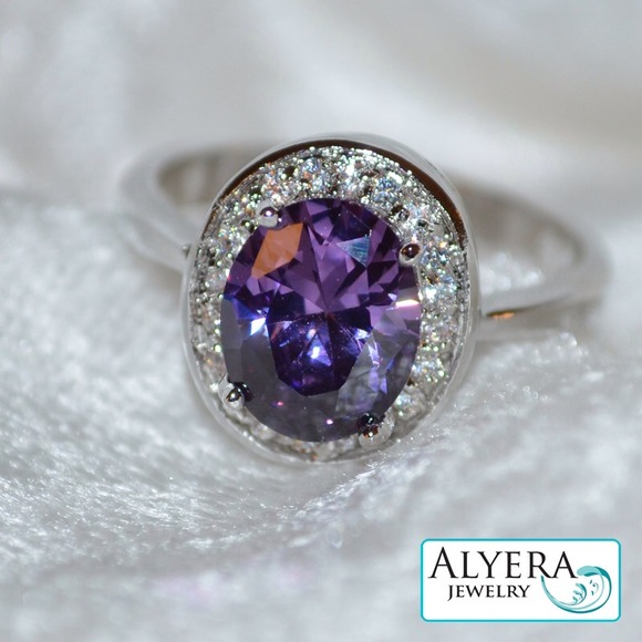❌❌SOLD❌❌NEW!  Amethyst 10KT White Gold Filled Ring
