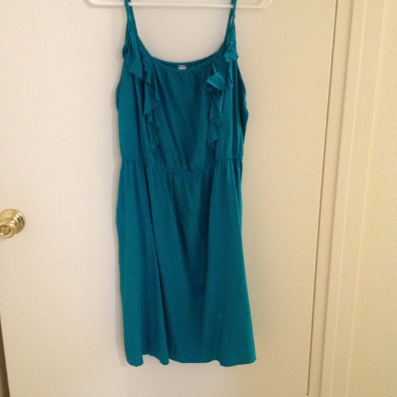 Traded!!! Teal old navy ruffle front dress