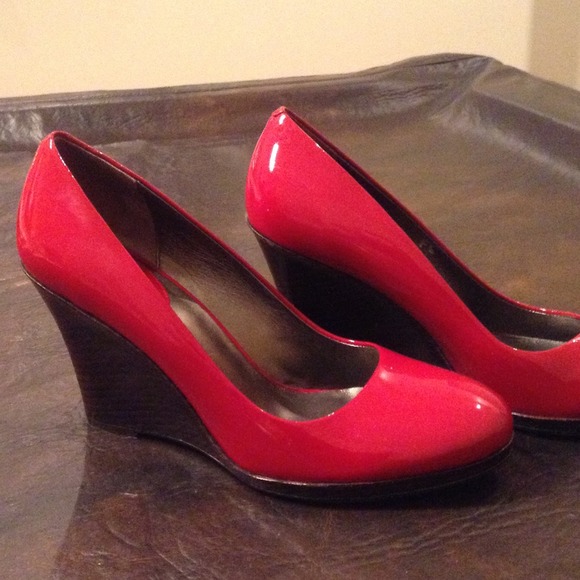 JUST REDUCED  Red Patent Leather Red Wedges.