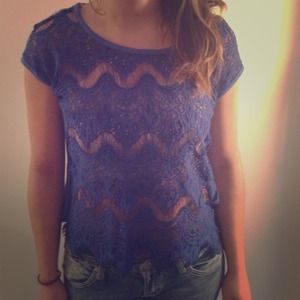 Blue Lace Top BRAND NEW WITH TAGS