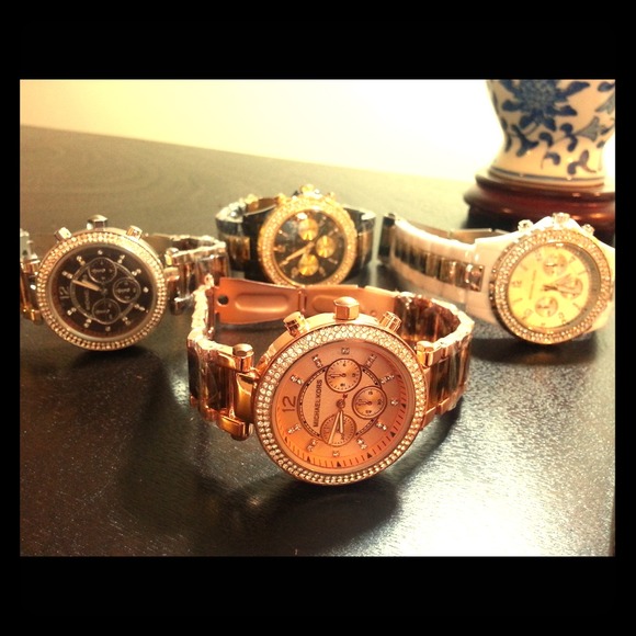 DARK CHOCOLATE glitz watch.