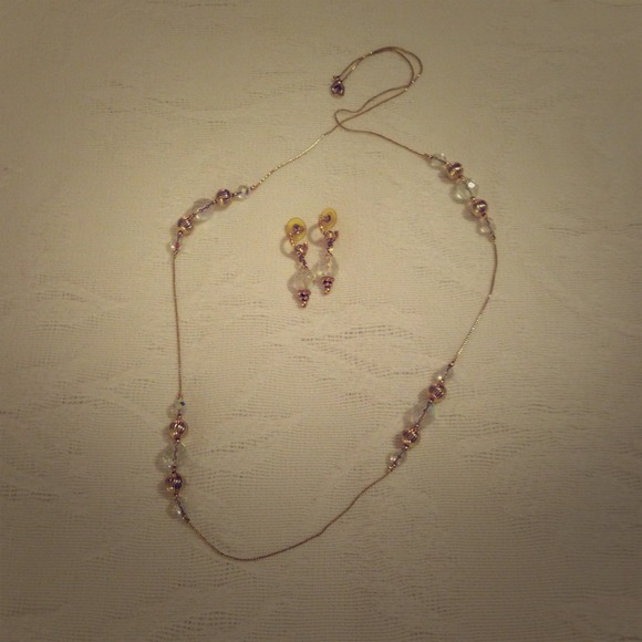Clear Necklace and Earring Set