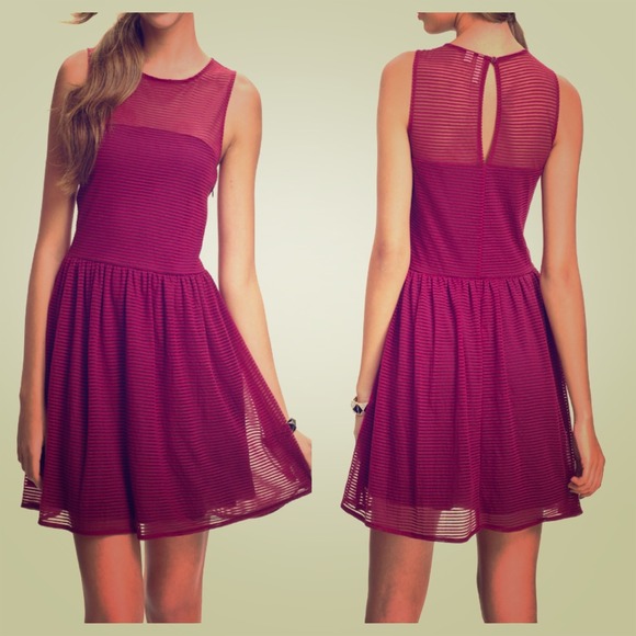 Sheer Overlay Dress in Plum