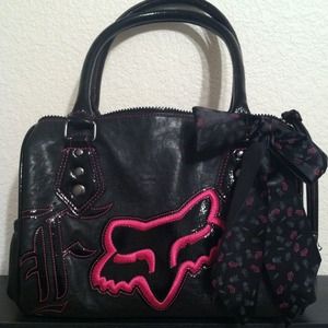 Black and pink Fox purse