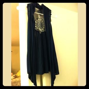 ⚠SOLD⚠Dark Blue Lace back Vest
