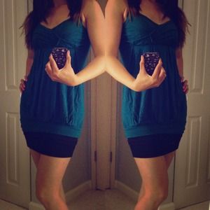 💜SOLD in trade💜Teal Tank with Cross Chest Design