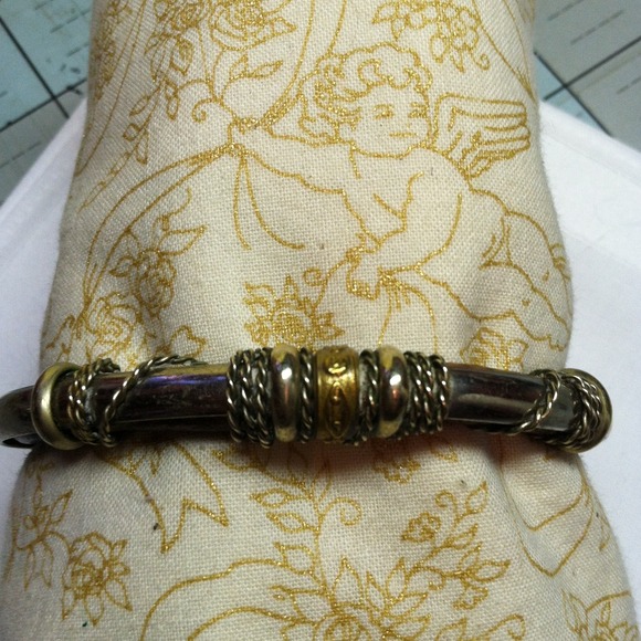 🌻VINTAGE HANDMADE LEATHER AND SILVER BRACELET🌻❔