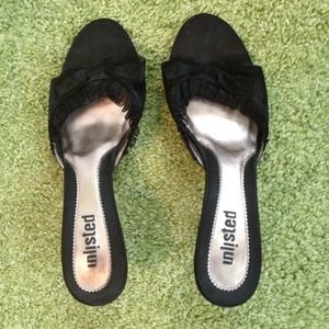 Size 10 black heels with bow