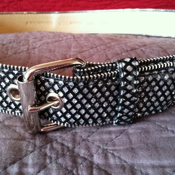 Belt, black with sparkles