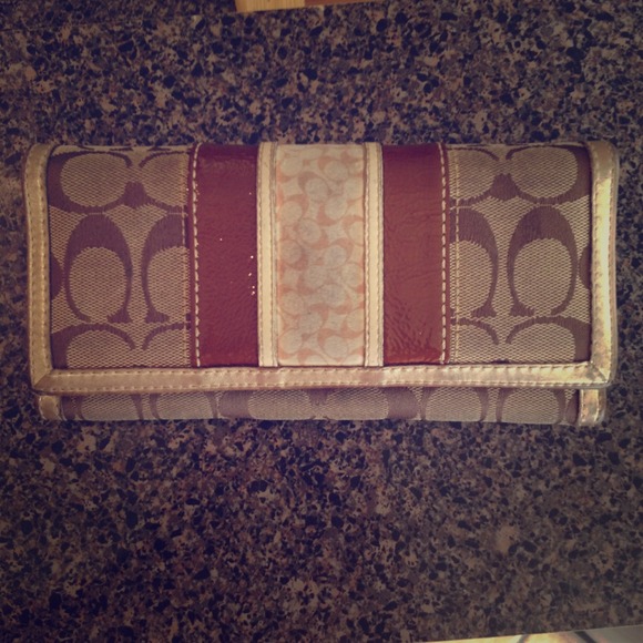 Tan/Brown/Gold Coach wallet