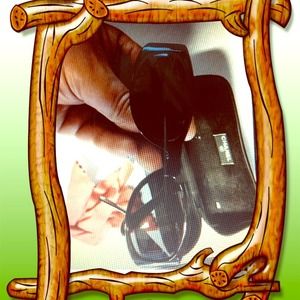 Authentic Chanel Black Sunglasses & Case.