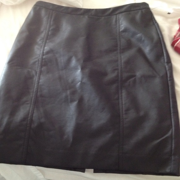 Black leather skirt