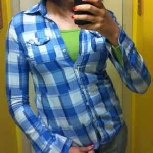 Blue Plaid Aeropostale Button Up