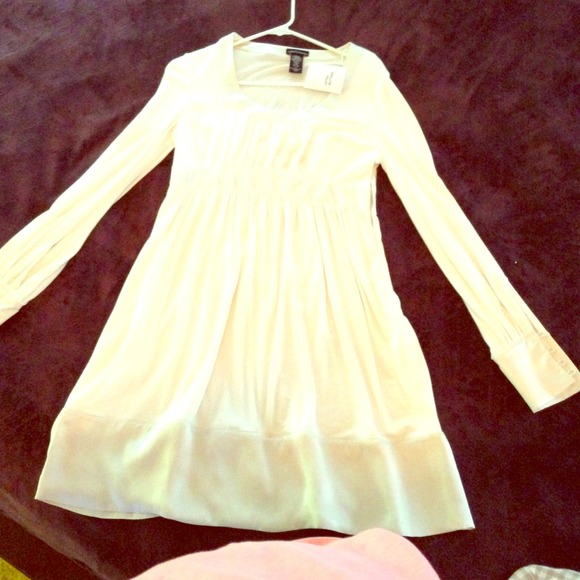 Silk trim babydoll dress