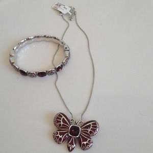 Brighton butterfly necklace and matching bracelet.