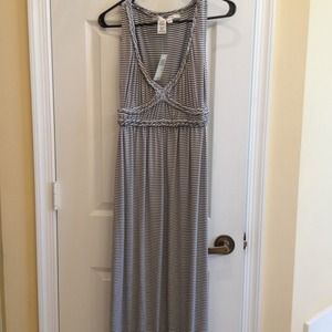 Max Studio gray/white striped maxi dress!