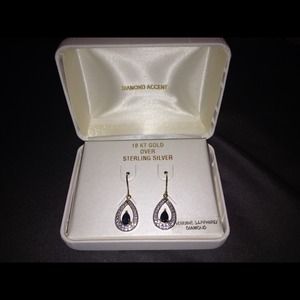 Genuine Sapphire/Diamond Earrings.