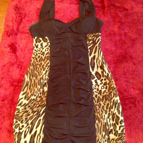 Black and Leopard Dress
