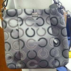 NWT silver Coach purse