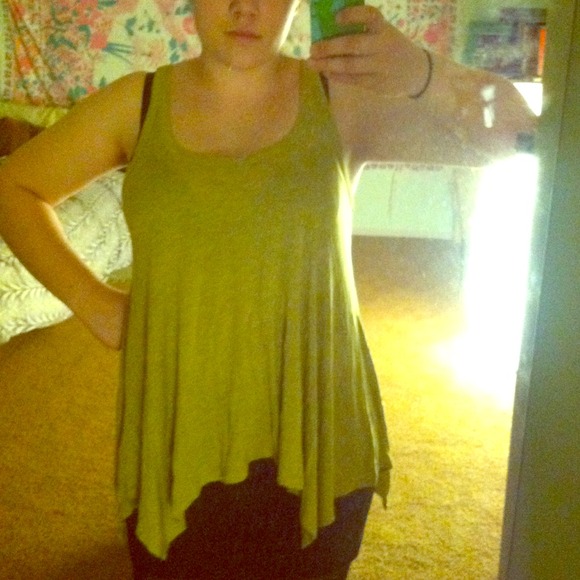 Flowy lime green tank, v neck, very soft. SOLD
