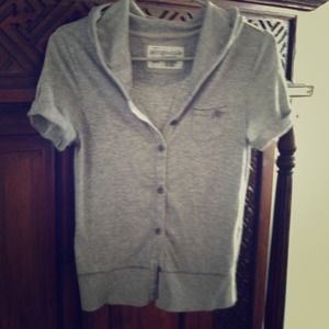 Short sleeve hooded cardigan