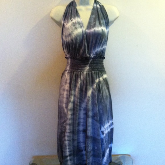 ❌Sold❌Green Dragon Tye dye Halter Dress!