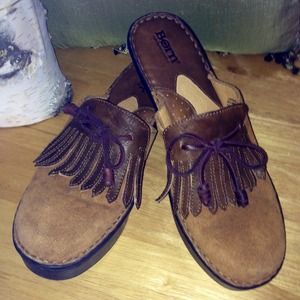 Born Suede & Leather Clogs