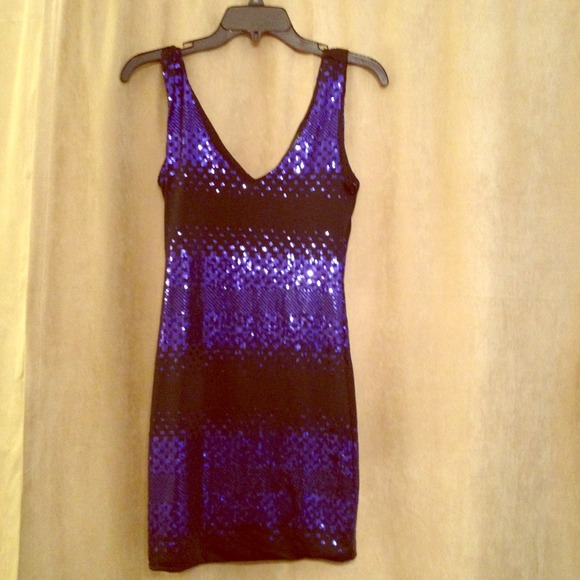 Purple and Black Sequined Dress from Macy's