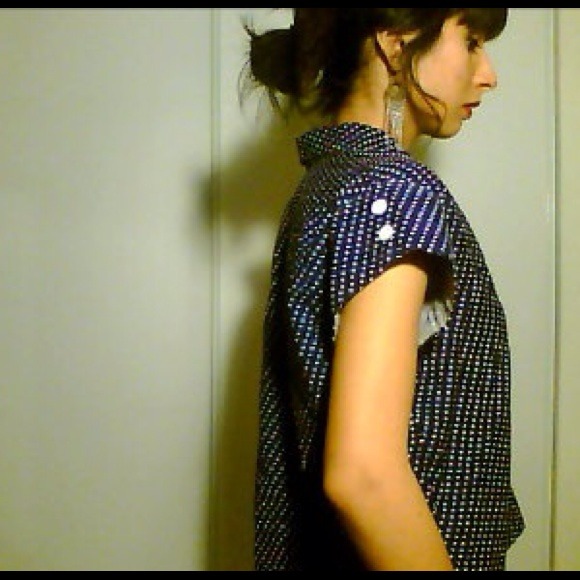 Vintage Navy & White Button Up - Picture 2 of 2