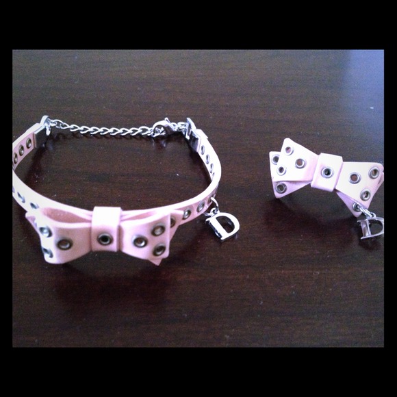 Auth Christian Dior pink bracelet and ring REDUCED