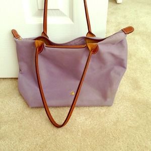Long champ classic handbag, light purple