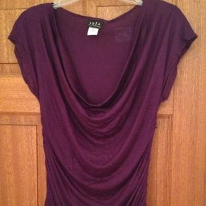 NWT Purple Shirt w/ Side Rouching and Cowl-neck