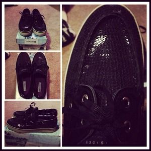 Black Sequin Sperry's