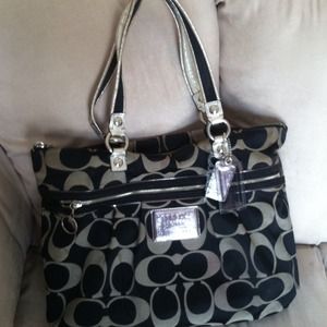 Black and Silver Coach Poppy bag
