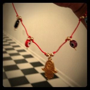 Hamsa necklace and earrings set