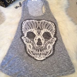 Skull lace tank