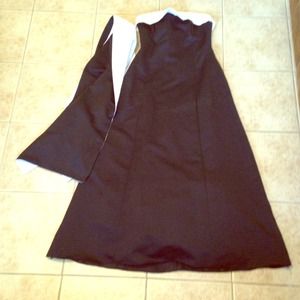 Floor length black and white formal gown!